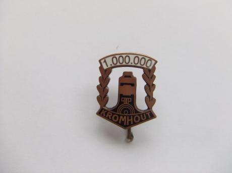 Kromhout motoren 1.000.000 km zwart-wit emaille